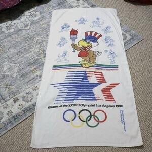 Vintage 1984 Los Angeles Olympics Beach Towel Sam the Eagle 4th Of July Sports
